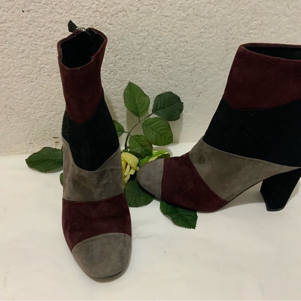 Grigiarancio Fortuna Classic Italian Suede Colorblock Fashion Ankle Boots 37